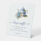  Blue Hydrangea Baby Shower  Diaper Raffle Ticket  台座サイン (正面)