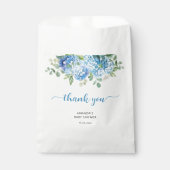 Blue Hydrangea Baby Shower Thank You フェイバーバッグ (正面)