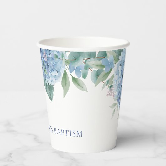 blue Hydrangea Baptism 紙コップ (裏面)