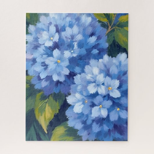 Blue Hydrangea Blooms | Flower Watercolor Painting ジグソーパズル (縦)