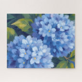 Blue Hydrangea Blooms | Flower Watercolor Painting ジグソーパズル (横)
