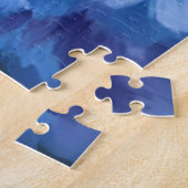 Blue Hydrangea Blooms | Flower Watercolor Painting ジグソーパズル (側面)