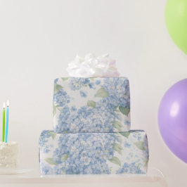 Blue Hydrangea Bouquet Gift Wrap ラッピングペーパー