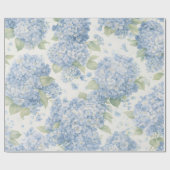 Blue Hydrangea Bouquet Gift Wrap ラッピングペーパー (フラット)