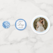 Blue Hydrangea Bridal Shower Best Day Ever コンフェッティ (正面)