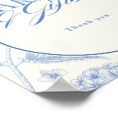 Blue Hydrangea Bridal Shower Cards Gifts ポスター (角)