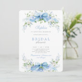 Blue Hydrangea bridal shower invitation 招待状 (スタンド正面)