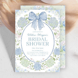 Blue Hydrangea Bridal Shower Invitation 招待状