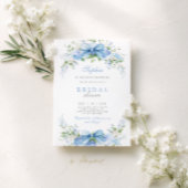 Blue Hydrangea bridal shower invitation 招待状