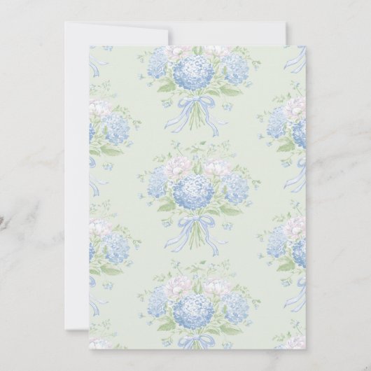 Blue Hydrangea Bridal Shower Invitation 招待状 (裏面)