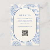 Blue Hydrangea Bridal Shower QR Code  エンクロージャーカード (正面)