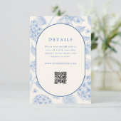 Blue Hydrangea Bridal Shower QR Code  エンクロージャーカード (スタンド正面)