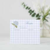 Blue Hydrangea Bridal Shower Recipe Card (スタンド正面)