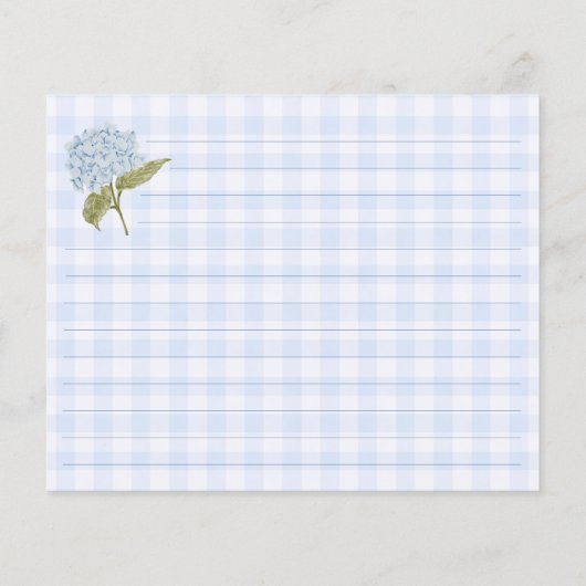 Blue Hydrangea Bridal Shower Recipe Card (裏面)
