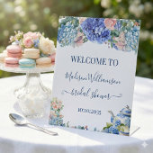Blue Hydrangea Bridal Shower Tea Welcome  台座サイン