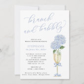 Blue Hydrangea Brunch and Bubbly Champagne Shower 招待状 (正面)
