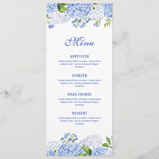 Blue Hydrangea Classic メニュー (正面)