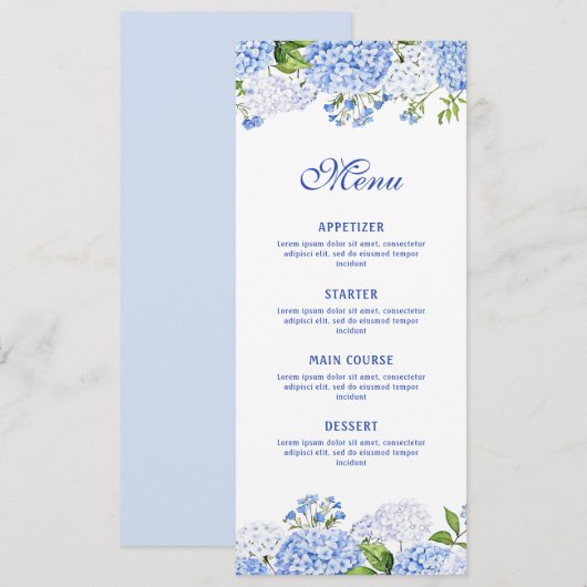 Blue Hydrangea Classic メニュー (正面/裏面)