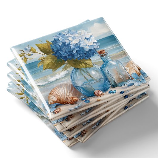 Blue Hydrangea Coastal Beach Kitchen Magnet マグネット