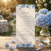 Blue Hydrangea Coastal Wedding Flat Menu メニュー