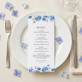 Blue Hydrangea Coastal Wedding Flat Menu メニュー