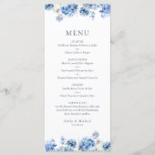 Blue Hydrangea Coastal Wedding Flat Menu メニュー (正面)