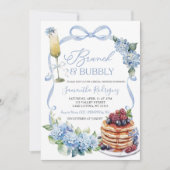 Blue Hydrangea Coquette Brunch and Bubbly Bridal 招待状 (正面)