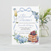 Blue Hydrangea Coquette Brunch and Bubbly Bridal 招待状 (スタンド正面)