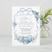 Blue Hydrangea Coquette Something Blue Bridal 招待状 (スタンド正面)