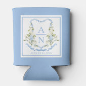 Blue Hydrangea Crest Monogram Can Holder 缶クーラー (裏面)