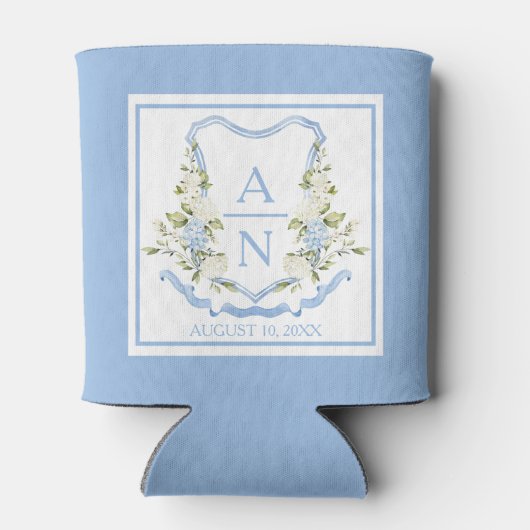 Blue Hydrangea Crest Monogram Can Holder 缶クーラー (裏面)