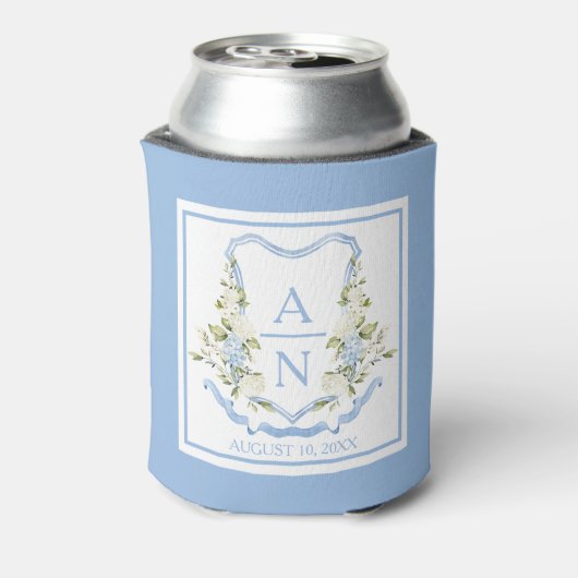 Blue Hydrangea Crest Monogram Can Holder 缶クーラー (缶裏面)