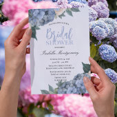 Blue Hydrangea Elegant Bridal Shower Style 招待状