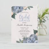 Blue Hydrangea Elegant Bridal Shower Style 招待状 (スタンド正面)