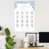 Blue Hydrangea Extra Large Seating Chart Poster ポスター (ホームオフィス)