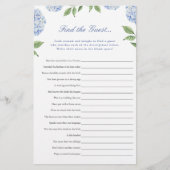 Blue Hydrangea  Find the Guest Game Paper Card チラシ (正面)