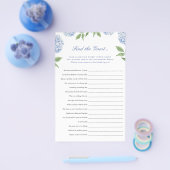 Blue Hydrangea Find the Guest Game Paper Card チラシ (シングル)