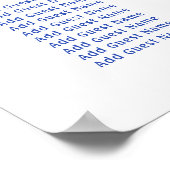 Blue Hydrangea First Communion Seating Chart ポスター (角)