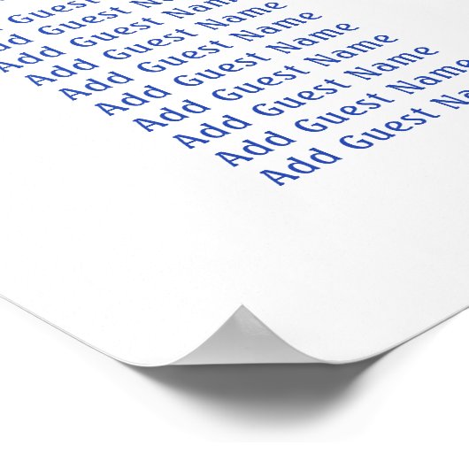 Blue Hydrangea First Communion Seating Chart ポスター (角)