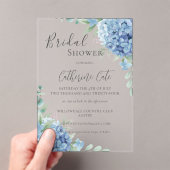 Blue Hydrangea Floral Bridal Shower アクリル招待状 (インサイチュ (ポータブル))