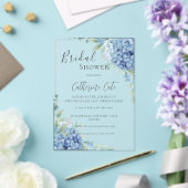 Blue Hydrangea Floral Bridal Shower アクリル招待状 (インサイチュ (ウェディング))