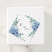 Blue Hydrangea Floral Bridal Shower フェイバータグ (インサイチュ)