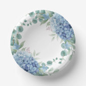 Blue Hydrangea Floral Bridal Shower ペーパーボウル (正面)