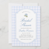 Blue Hydrangea Floral Bridal Shower 招待状 (正面)