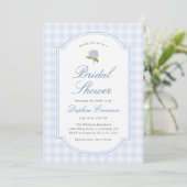 Blue Hydrangea Floral Bridal Shower 招待状 (スタンド正面)