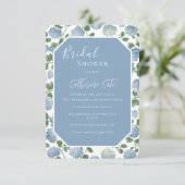 Blue Hydrangea Floral Bridal Shower Invitation 招待状 (スタンド正面)