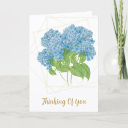 Blue Hydrangea Floral | Custom Thinking of You Car カード