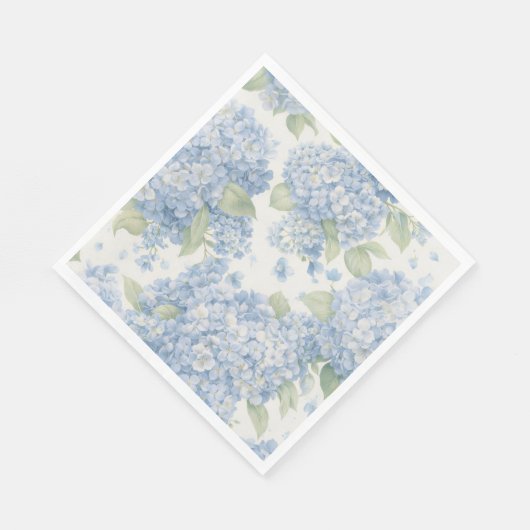 Blue Hydrangea Floral Luncheon Napkins スタンダードランチョンナプキン (角)