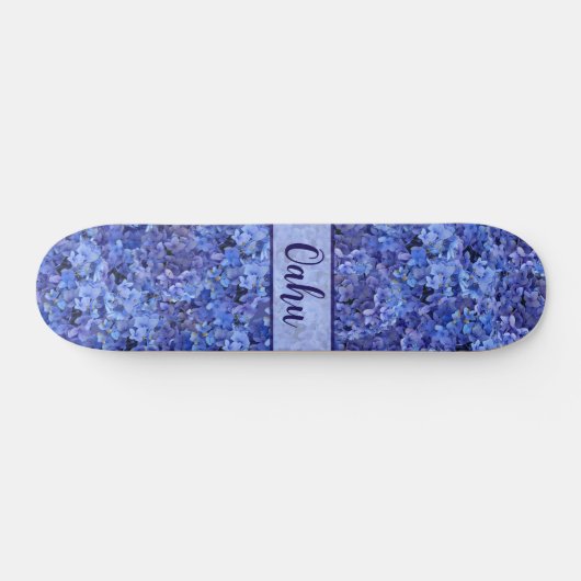 Blue Hydrangea Floral Skate Board スケートボード (横)