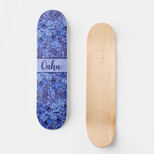 Blue Hydrangea Floral Skate Board スケートボード (正面)